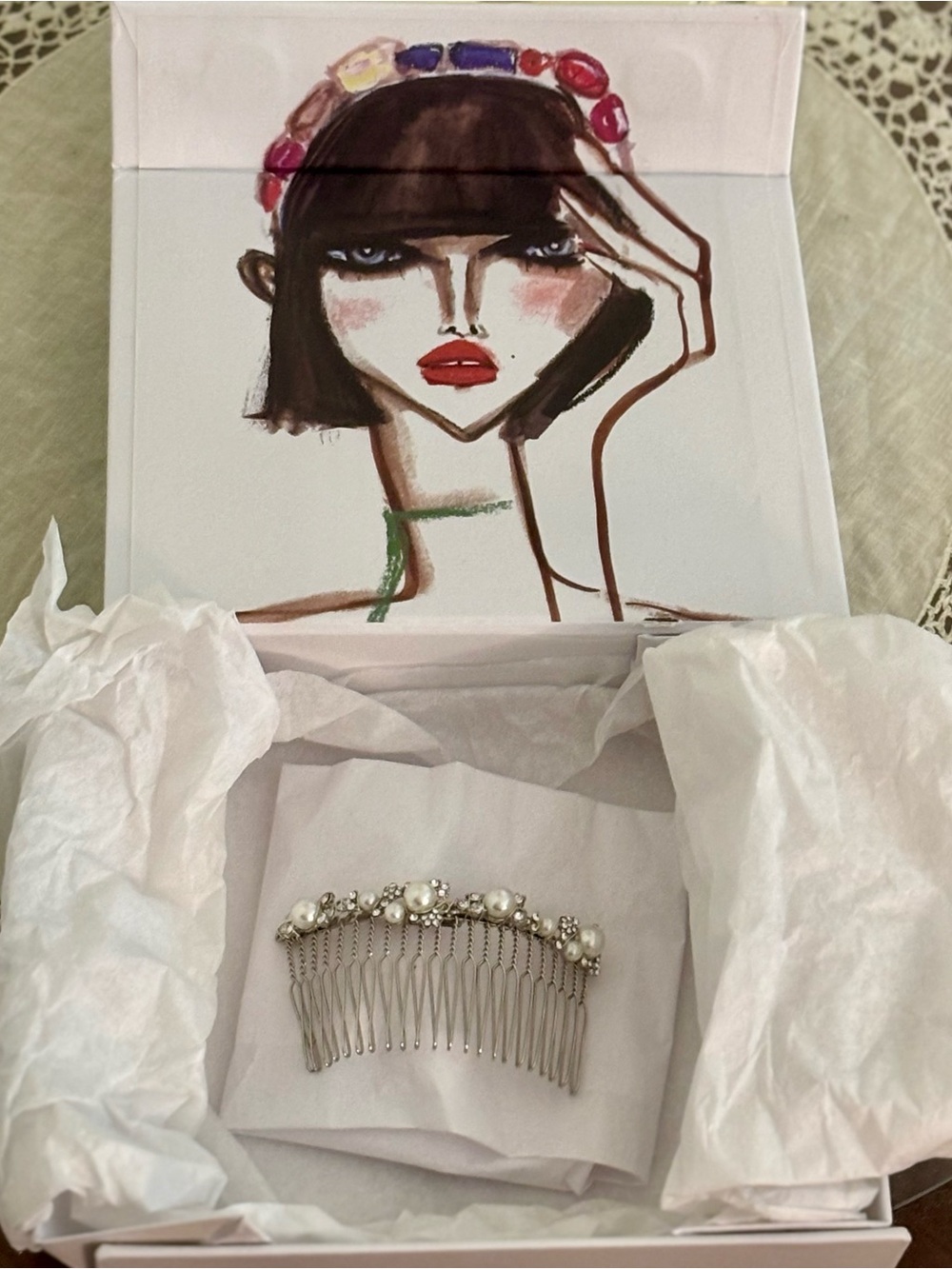 Lelet NY, Mindy Glass Pearl Comb
